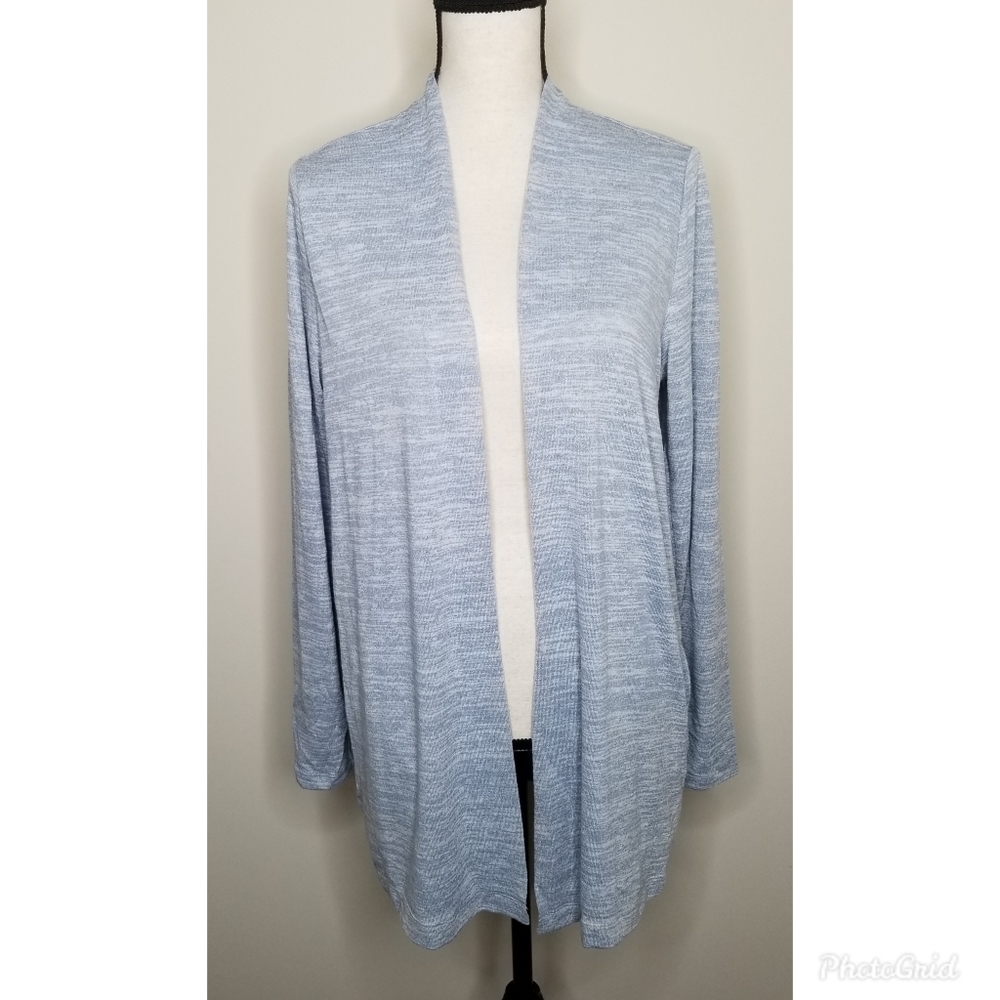 A New Day Open Front Long Sleeve Light Blue Cardigan